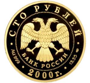 100 рублей 2000 года СПМД «Сохраним наш мир — Снежный барс» — Фото №2