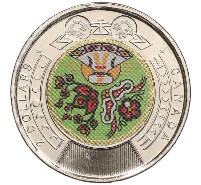 Монета 2 доллара 2023 года Канада «День коренных жителей Канады» (Цветное покрытие) (Артикул M2-67470)
