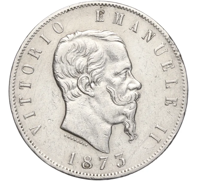 Монета 5 лир 1873 года Италия (Артикул K27-84092)