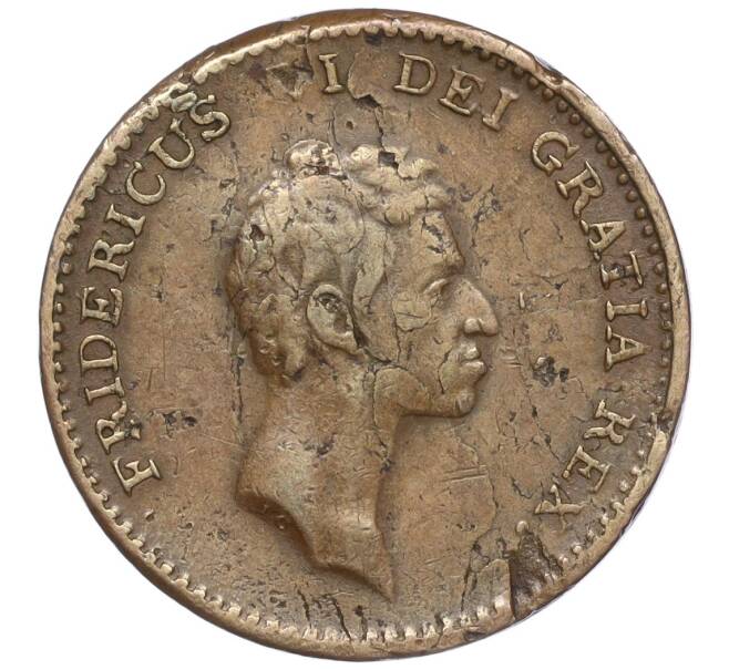 Монета 1 скиллинг 1813 года Дания (Артикул: K11-101488) — Фото №2