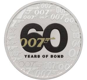 1 доллар 2022 года Тувалу «Джеймс Бонд — Агент 007 (60-летие выхода первого фильма)» (Цветное покрытие)