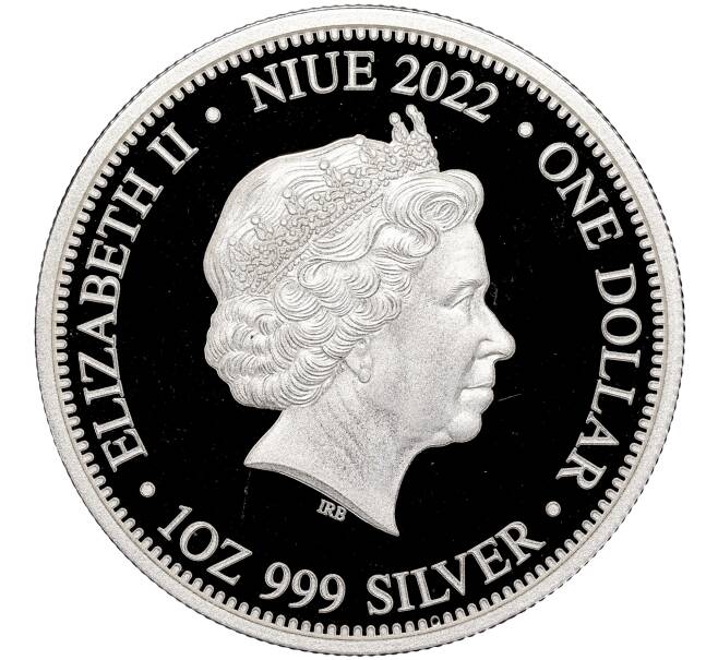 Монета 1 доллар 2022 года Ниуэ «Лев против гиен» (Артикул M2-55453)