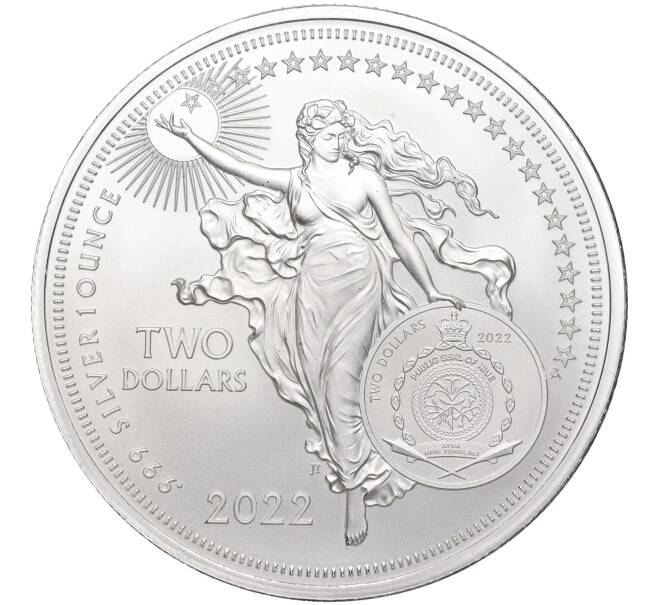 Монета 2 доллара 2022 года Ниуэ «Иконы инноваций — Альберт Энштейн» (Артикул M2-57994)