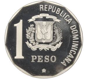 1 песо 1989 года Доминиканская республика «500 лет открытию и евангелизации Америки»