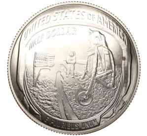 1/2 доллара (50 центов) 2019 года D США «50 лет Аполлон 11»