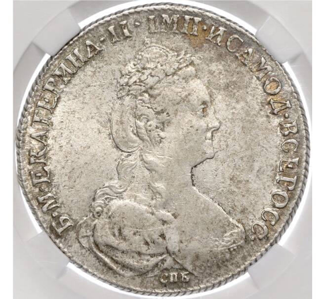 Монета 1 рубль 1777 года СПБ ФЛ — в слабе ННР (MS61) (Артикул M1-55446)
