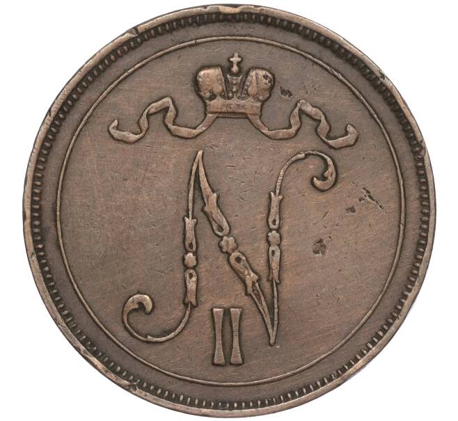 Монета 10 пенни 1910 года Русская Финляндия (Артикул K11-101603)