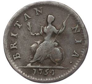 1 фартинг 1754 года Великобритания — Фото №1
