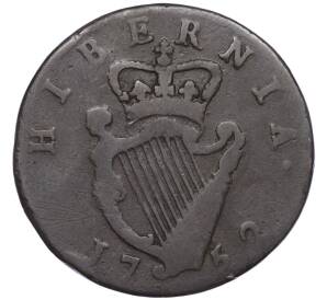 1/2 пенни 1752 года Ирландия — Фото №1