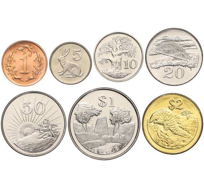 Набор из 7 монет 1997-2002 года Зимбабве (Артикул M3-1261)