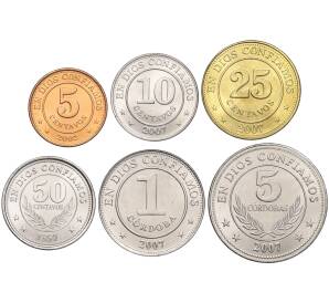 Набор из 6 монет 1997-2007 года Никарагуа