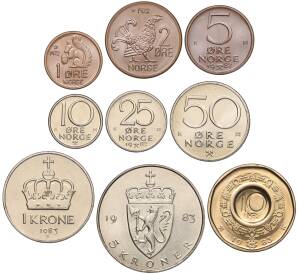 Набор из 9 монет 1972-1983 года Норвегия