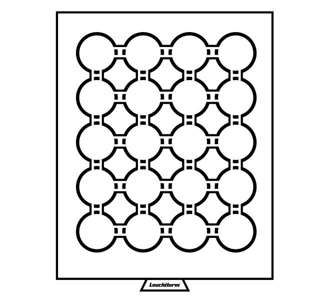 Кассета на 20 ячеек для хранения и презентации монет диаметром до 41 мм MB (LEUCHTTURM 359444) (Артикул: L1-30006) — Фото №1