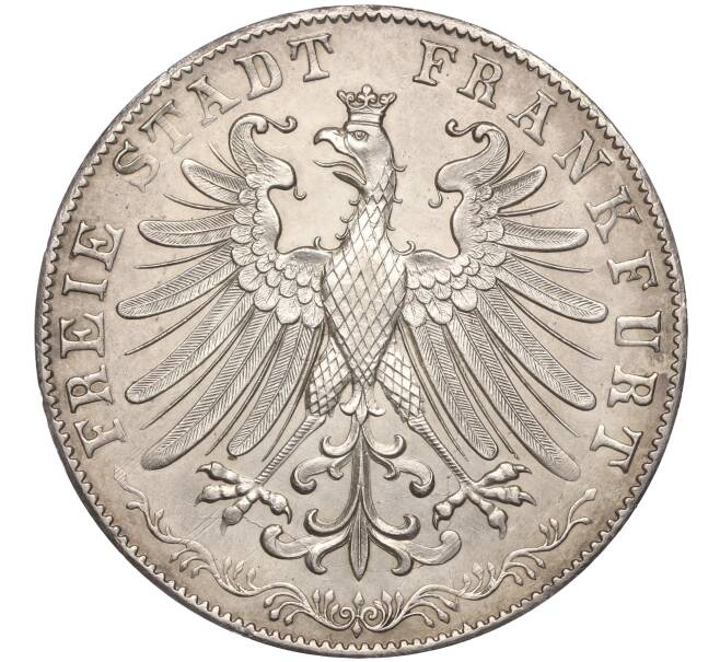 Монета 2 гульдена 1855 года Франкфурт — 300 лет религиозному миру (Артикул: M2-67815) — Фото №2