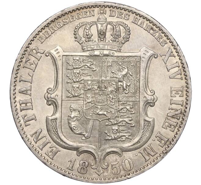 Монета 1 талер 1850 года Ганновер (Артикул: M2-67817) — Фото №2