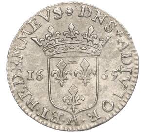 1/12 экю (1 луиджино) 1665 года Франция (Домб) Анна Мария Луиза Орлеанская — Фото №2