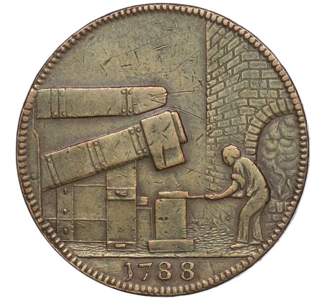 Монета Токен 1/2 пенни 1788 года Великобритания (Уорикшир — Джон Уилкинсон) (Артикул: K11-101987) — Фото №2