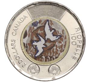 2 доллара 2023 года Канада «100 лет со дня рождения Жан-Поля Риопеля» (Цветное покрытие)