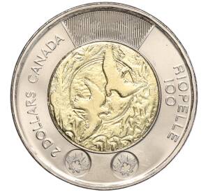 2 доллара 2023 года Канада «100 лет со дня рождения Жан-Поля Риопеля»