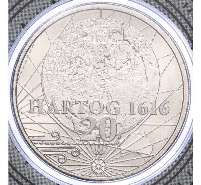 Монета 20 центов 2016 года Австралия «400 лет высадке Дирка Хартога в Австралии» (в блистере) (Артикул M2-67937)