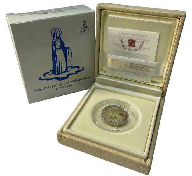 Монета 2 евро 2017 года Ватикан «100 лет Фатимским явлениям Девы Марии» (Артикул: M2-67943)