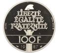 Монета 100 франков 1987 года Франция «230 лет со дня рождения Жильбера Лафайета» (Пьедфорт) (Артикул K27-84154)