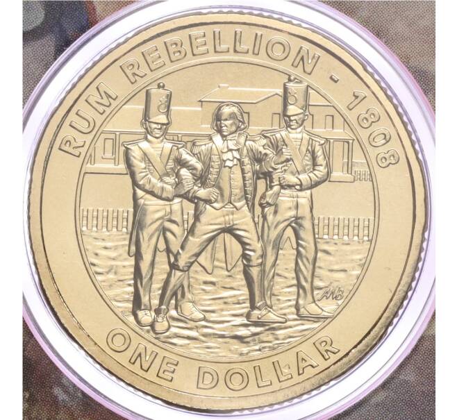 Монета 1 доллар 2019 года Австралия «Мятеж и Восстание — Ромовый бунт» (в блистере) (Артикул: M2-68001) — Фото №1