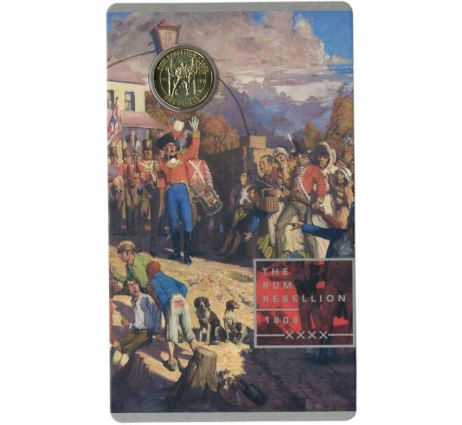 Монета 1 доллар 2019 года Австралия «Мятеж и Восстание — Ромовый бунт» (в блистере) (Артикул: M2-68001)