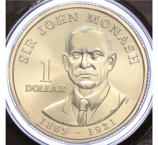 Монета 1 доллар 2018 года Австралия «Сэр Джон Монаш» (в блистере) (Артикул: M2-68002) — Фото №1