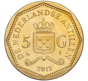 5 гульденов 2013 года Нидерландские Антильские острова «Флаг Кюрасао» — Фото №2
