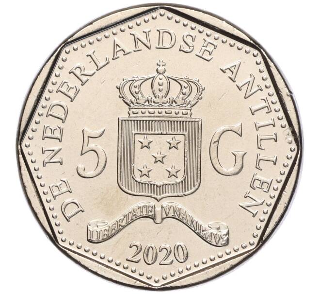 Монета 5 гульденов 2020 года Нидерландские Антильские острова «10 лет значительной автономии Кюрасао и Синт-Мартена» (Артикул M2-68023)