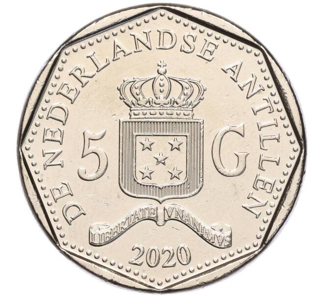 Монета 5 гульденов 2020 года Нидерландские Антильские острова «10 лет значительной автономии Кюрасао и Синт-Мартена» (Артикул M2-68024)
