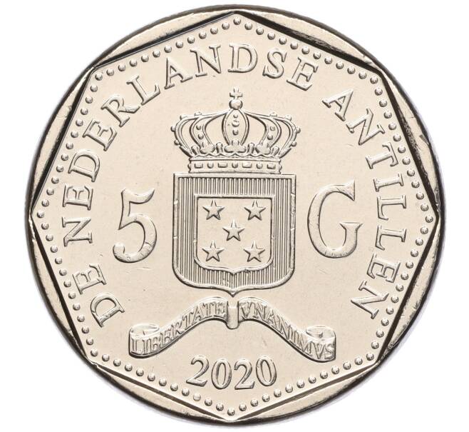 Монета 5 гульденов 2020 года Нидерландские Антильские острова «10 лет значительной автономии Кюрасао и Синт-Мартена» (Артикул M2-68025)