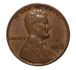 1 цент 1963 года D — Фото №1