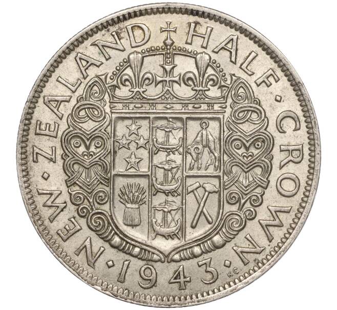 Монета 1/2 кроны 1943 года Новая Зеландия (Артикул M2-68048)