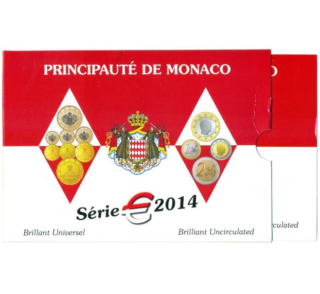 Годовой набор из 8 евромонет 2014 года Монако (Артикул M3-1271)