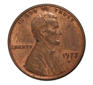 1 цент 1977 года D — Фото №1