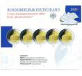 Набор монет из 5 монет 2 евро 2009 года Германия «Федеральные земли Германии — Саар (Церковь Людвига в Саарбрюккен)» (в буклете) (Артикул M3-1296)