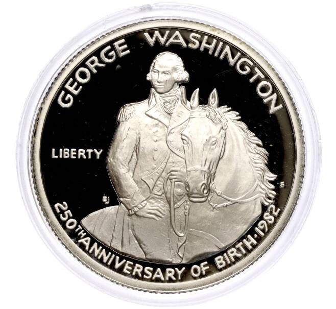 Монета 1/2 доллара 1982 года S США «250 лет со дня рождения Джорджа Вашингтона» (Артикул M2-68095)