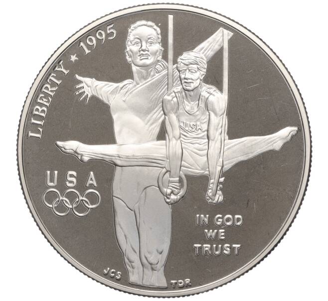 Монета 1 доллар 1995 года Р США «XXVI летние Олимпийские Игры 1996 в Атланте- Гимнастика» (Артикул M2-68100)