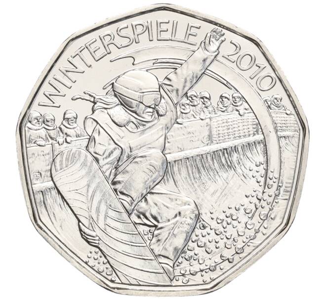 Монета 5 евро 2010 года Австрия «XXI зимние Олимпийские Игры — Сноуборд» (Артикул: M2-68115) — Фото №1