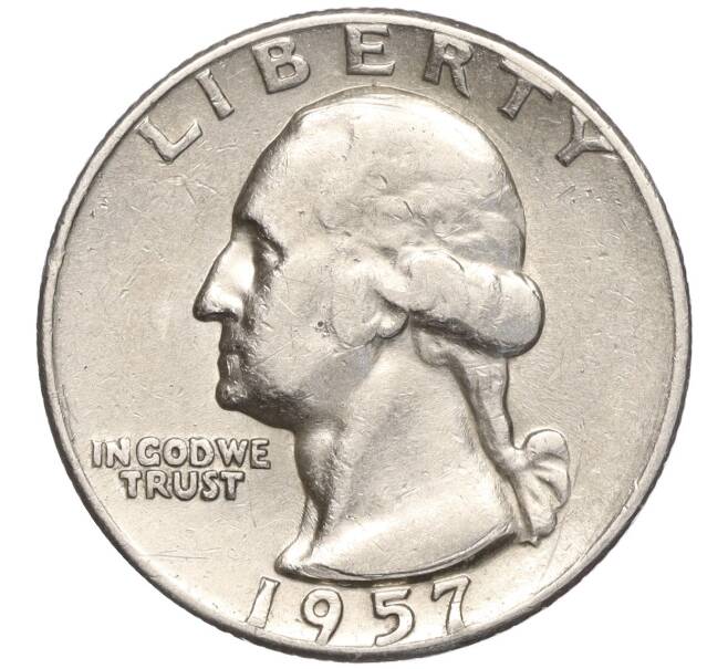 Монета 1/4 доллара (25 центов) 1957 года США (Артикул M2-68133)