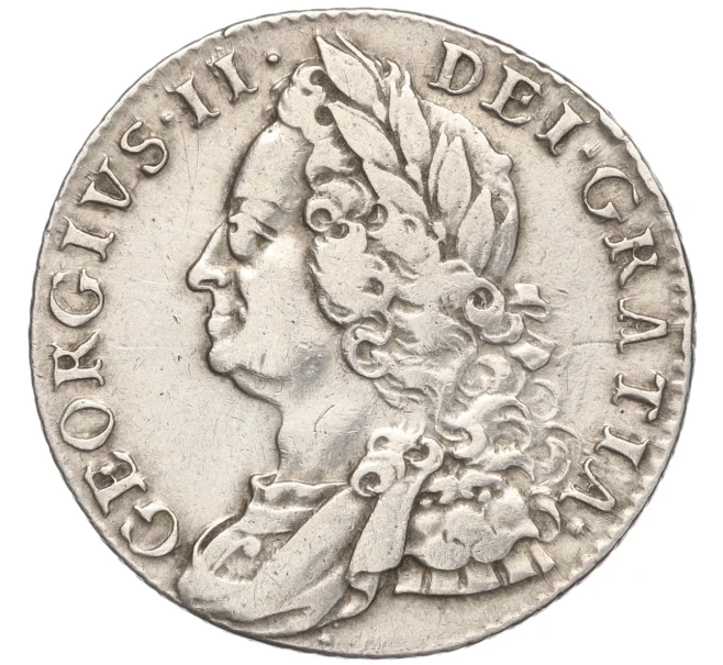 Монета 1 шиллинг 1758 года Великобритания (Георг II) (Артикул M2-68164)