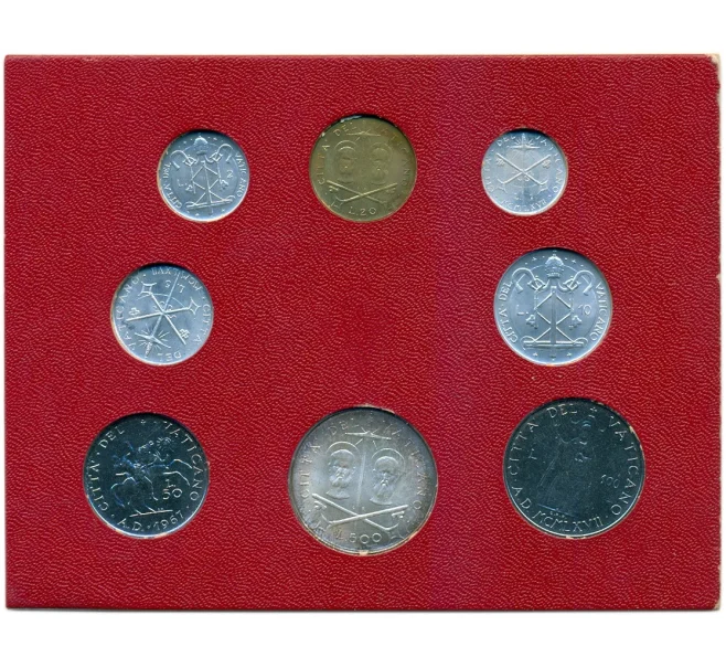 Набор из 8 монет 1966 года Ватикан (Артикул M3-1302)