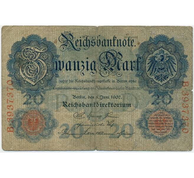 Банкнота 20 марок 1907 года Германия (Артикул B2-11769)