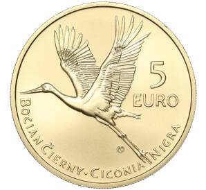 5 евро 2023 года Словакия «Черный аист»