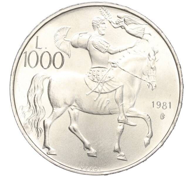 Монета 1000 лир 1981 года Сан-Марино «2000 лет со дня смерти Виргилия» (Артикул: K11-102802) — Фото №1