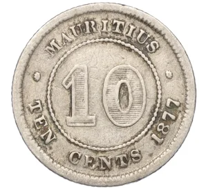 10 центов 1877 года Британский Маврикий
