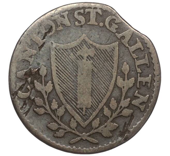Монета 1/2 батцена 1808 года Швейцария — кантон Санкт-Галлен (Артикул K11-102816)