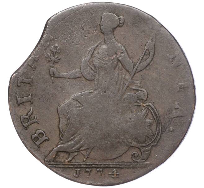 Монета 1/2 пенни 1774 года Великобритания (Артикул: K11-102857) — Фото №1